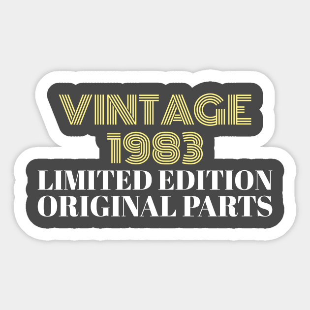 Vintage 1983 Limited Edition Original Parts Sticker by Green Zen Culture